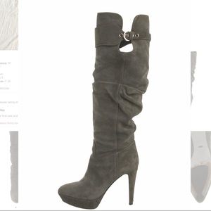 Sergio Rossi Suede Knee-High Slouch Boots
Size 38